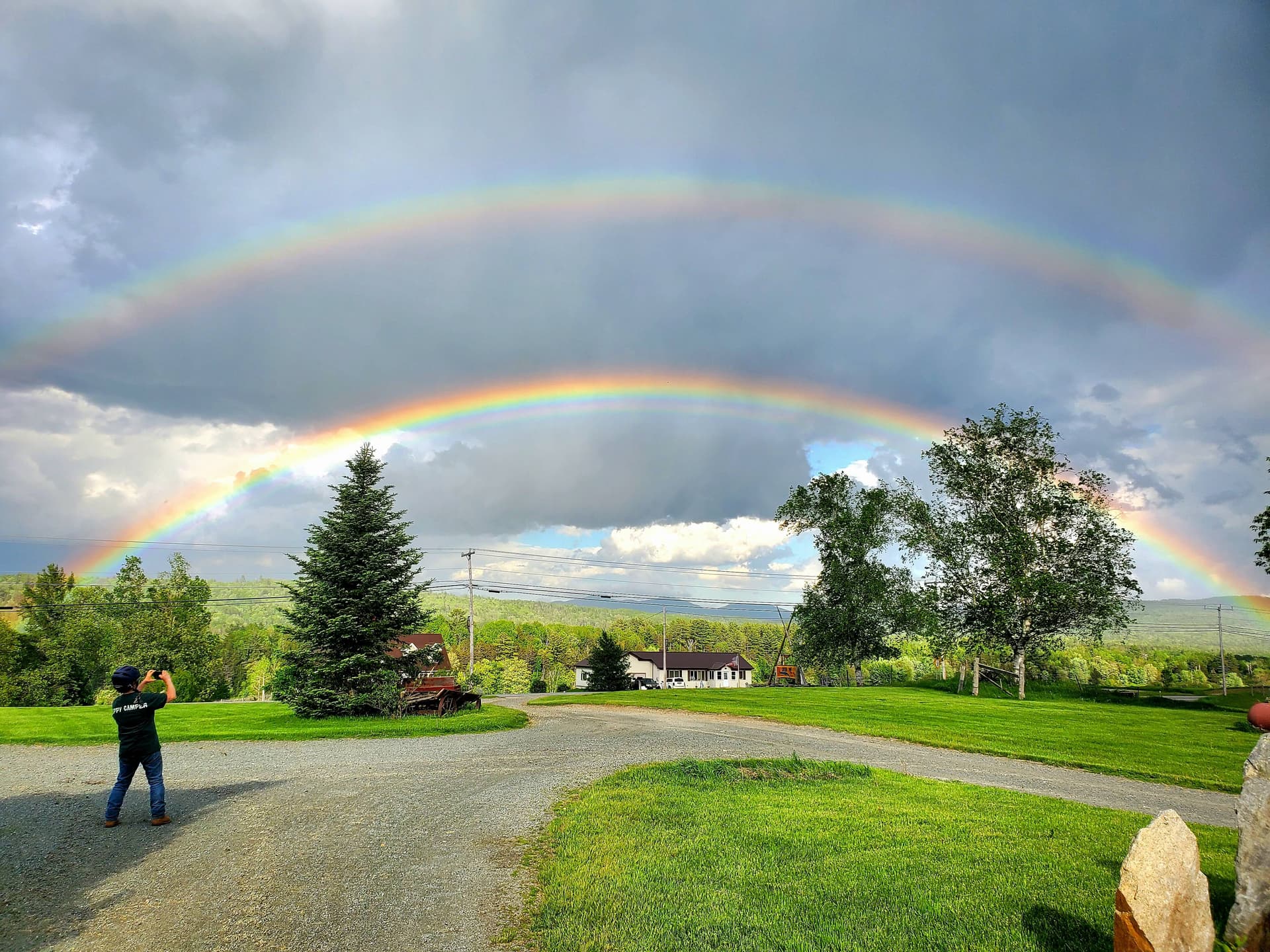 White Mountain wedding venue with stunning rainbow overhead